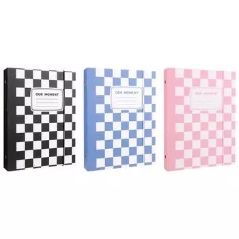 Шахматная доска Kawaii A5 Kpop Фотокарточка Папка для фотокарточек Коллекционная книга Хранение Альбом Твердый переплет Блокнот Корейская канцелярия