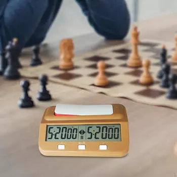 Шахматные часы цифровой таймер профессиональный для настольных игр Yellow Brown