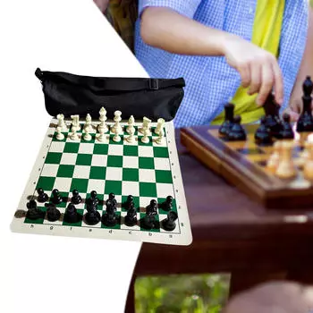 Шахматный набор Доска и ячейки для хранения фигур, Портативная дорожная игра для детей, начинающих