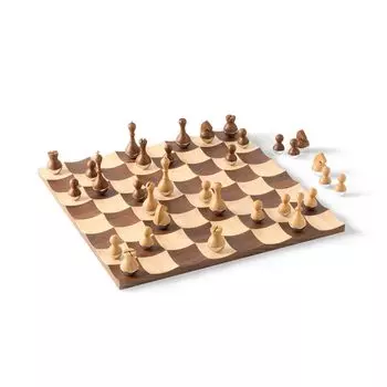 Шахматный набор Umbra, деревянная шахматная доска, настольная игра, настольная игра, игрушка для вечеринки, пробуждения, зарубежного интерьера, стильный уникальный подарок Umbra WOBLE 2377601656, орех