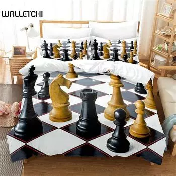 Шахматы цифровая печать спальня постельное белье три части мягкий пододеяльник модный удобный пододеяльник наволочка 135x200cm 2pcs&Duvet Cover