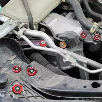 Шайбы JDM M6 Комплект болтов Модификация автомобиля Прокладка Винт Бампер Двигатель Алюминиевые вогнутые винты Шестигранный крепеж красный