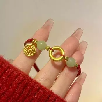 Shajin Ancient Method Jinfu Brand Hand Rope Girls Осень и зима плетеный браслет с безопасной пряжкой регулируемые ювелирные изделия