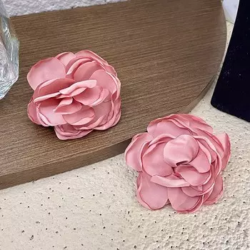 Shake Flower Prop Jisoo Flower Ring Ювелирные изделия Аксессуары Кольца из ткани с цветком Уличная одежда розовый