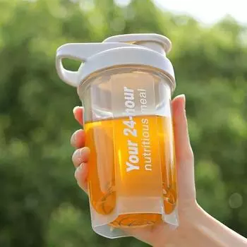 Shaker Cup for Men and Women Protein Powder Replacement Milkshake Mixing Cup Fitness Sports Water Cup Scale Portable Bottle чёрный