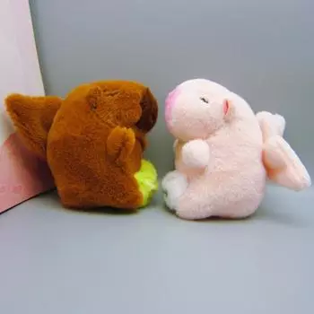 Shaky Capybara с крыльями куклы Милая плюшевая кукла-брелок для ключей коричневый