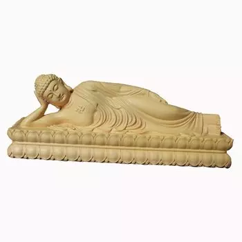 Shakyamuni Buddha Statue Natural Boxwood Wood Carving Shakyamuni Buddha Wooden Buddha Statue Buddhist Artwork Huang Yang Tsuge Buddha Sculpture Buddha жёлтый
