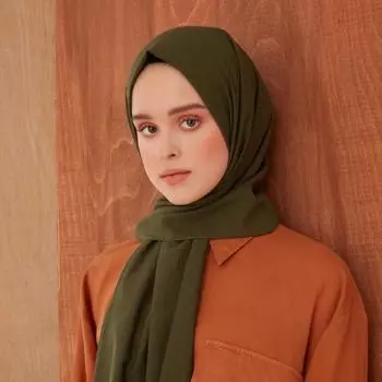 Шаль из хлопка ShantuQ Anka цвета хаки