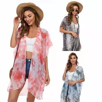 Шаль «летучая мышь», шифоновый солнцезащитный крем, пляжная одежда, летняя мода с рукавами 86cm