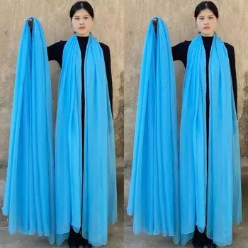 Шаль очень большого размера, однотонный шарф, женский модный шарф, шифоновый танцевальный шарф, солнцезащитное пляжное полотенце, макс.. Размер 3*1,5м L: 1.75M * W: 0.7M чёрный