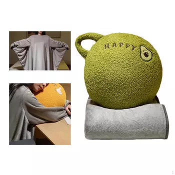 Шаль Одеяло Подушка 2 в 1 с рукавами Полет Милый Мягкий Кресло Путешествия зелёный