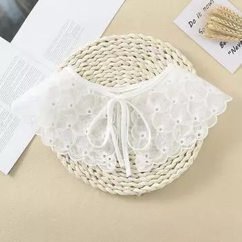 Шаль с бантом и кружевом, женская универсальная пряжа Eugen, вышитый накладной воротник, весна и осень, внешний декоративный воротник, юбка, шаль