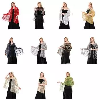 Шаль с блестками, шаль Cheongsam, цветной женский шарф, модное чистое вечернее платье 190*60cm красный