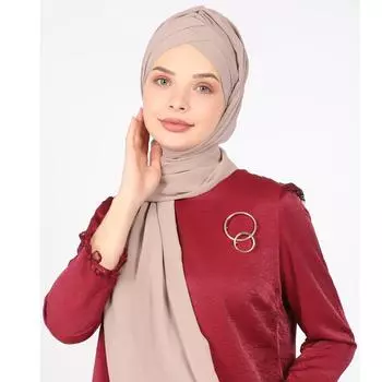 Шаль с двойной лентой Miray Бежевая