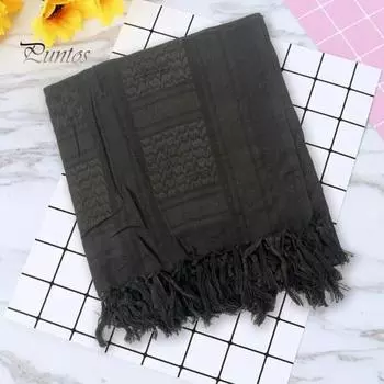 Шаль с клетчатым принтом и бахромой по краям, жаккардовая, защита от солнца, песка и ветра, шарф в этническом стиле для мужчин и женщин, шаль для отдыха на открытом воздухе армия зеленый