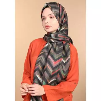 Шаль ShantuQ из мягкого твила с зигзагообразным узором Разноцветный