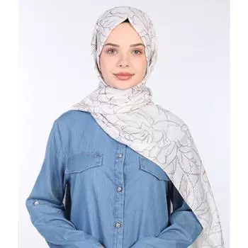 Шаль ShantuQ Rose Pattern из мягкого твила кремового/норкового цвета