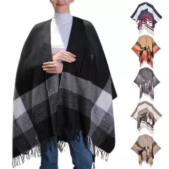 Шаль шарф с цветным полосатым принтом имитация кашемира накидка вечерняя одежда свадьба теплый зимний шарф 130x150cm верблюд