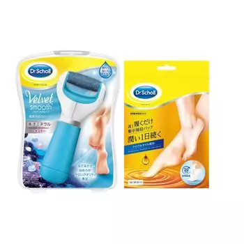 Шаль Velvet Smooth Electric Heel Exfoliating Remover Intensive Moisturizing Pack для ног 3 пары Упаковка Dr.. + синий