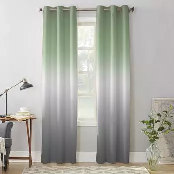Шалфейные зеленые, серые градиентные оконные шторы для гостиной, спальни, современные кухонные жалюзи, шторы 135W x 60H(cm) x1