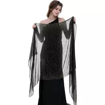 180*90 см хлопчатобумажные шали и накидки «Звездная ночь» для вечерних платьев/свадеб, шаль, блестящий шарф 180*90cm