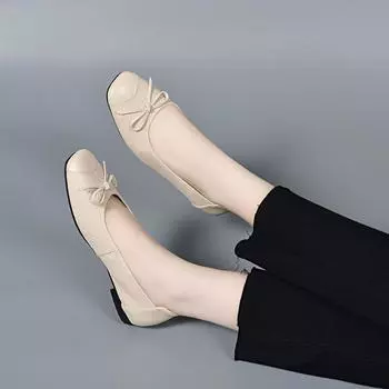 Shallow female spring and summer bow one pedal ballet shoes flat bottom gentle wind 34