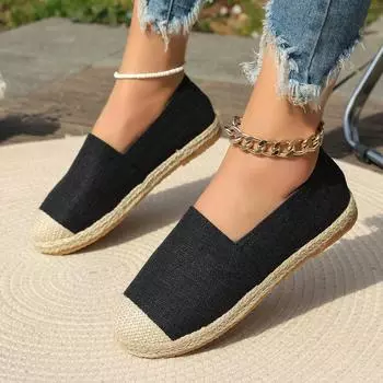 Shallow loafers 2024 autumn new thick-soled small fragrant style color matching one-pedal low-top lazy large-size casual shoes 36 чёрный