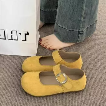 Shallow Mary Jane shoes summer new retro fashion single shoes women s versatile skirt flat shoes 35