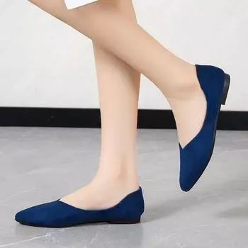 Shallow mouth women s shoes 2025 European and American spring and autumn season new one-pedal large size soft-soled flat shoes single shoes for 35
