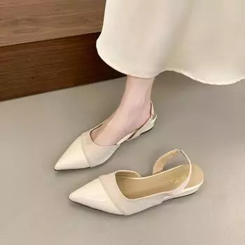 Shallow pointed shoes women s new models with skirts, one pedal, lazy shoes, low heels, fashion shoes 35