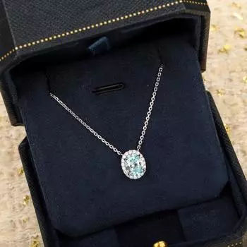 Ожерелье с подвеской в форме яйца с синим узором «мелкое море» из серебра 925 пробы, химически безопасное, передовое мастерство, изысканное