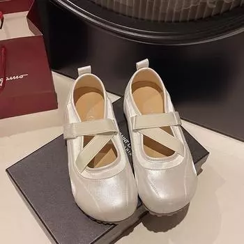 Shallow single shoes simple summer new versatile flat ballet Mary Jane shoes women 35
