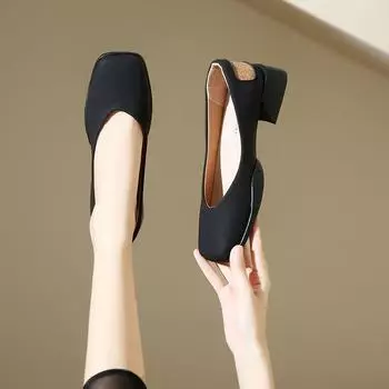 Неглубокие женские сандалии, летние новые лоферы, оксфордские туфли на толстом среднем каблуке, модная женская обувь, туфли-лодочки, платье, работа, Mujer, Zapatos 2024 35 розовый