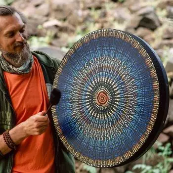 Шаманский барабан с барабанной палочкой, инструмент духовного исцеления звуком