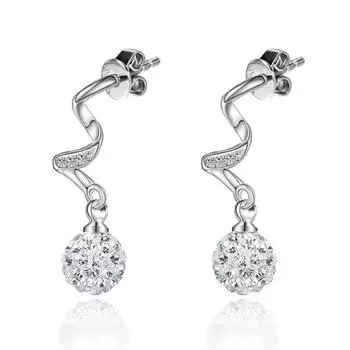 Шамбала сверкающий бриллиантовый шар длинный отрезок сверкающий темперамент простые женские серьги аксессуары для вечеринок модные украшения