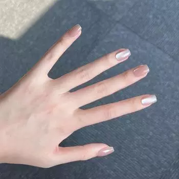 Шампанское Кошачий глаз Ногти Широкий Светлый Ледяной Чай Молочный Чай Ледяная вспышка Чистый Телесный Кошачий глаз Ногти Ручная работа 1