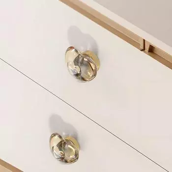 Шампанское / Прозрачные ручки для кухонного шкафа с одним отверстием для выдвижных ящиков, дверцы шкафа champagne-plum blossom
