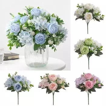 Шампанское Розовый Шелковый Пион Искусственные Поддельные Цветы Букет Домашний Свадебный Декор розовый/фиолетовый