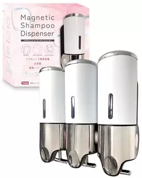 Shampoo Magnetic Shampoo Large Wall Developed by a Japanese Yurila Set of Dispenser, Dispenser, Bottle, Capacity, Strong, Stylish, Hanging, Company,