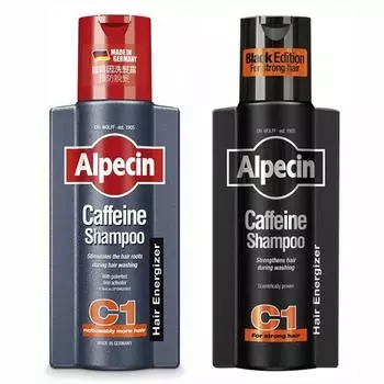 Шампунь Alpecin C1 Caffeine 250 мл + Black Strength Edition 250 мл, 1 набор