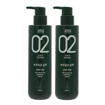 Шампунь Amos Green Tea Real Oily Scalp Fresh, 500 г, 2 шт.