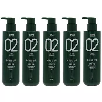 Шампунь Amos Green Tea Real Oily Scalp Fresh, 500 г, 5 шт.