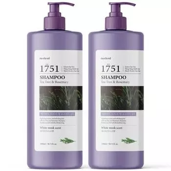 Шампунь большой емкости Margent Tea Tree & Rosemary с ароматом белого мускуса, 1,5 л, 2 шт.