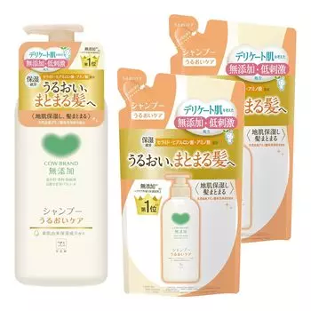 Шампунь Cow Brand Moisture Care 470 мл с дозатором, сменный блок 360 мл x 2 шт. Без добавок +