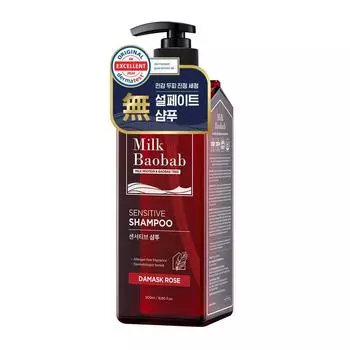 Шампунь для чувствительной кожи Milk Baobab с ароматом дамасской розы, 500 мл, 1 шт.