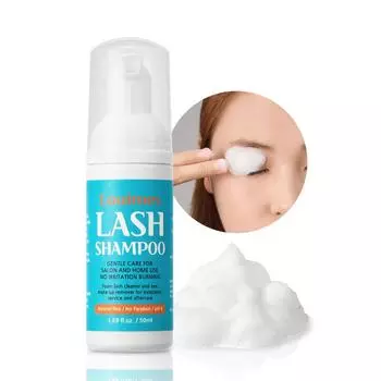 Шампунь для ресниц Louimes 1,69 жидких унций Корейский уход за глазами Профессиональная пенящаяся очищающая пенка Без спирта Без парабенов pH6 Очищающие пены для макияжа в салоне и дома 50ml