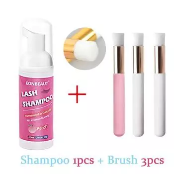 Шампунь для ресниц Мусс 60 мл Наращивание ресниц Накладные ресницы Клей Чистящая пена Насос