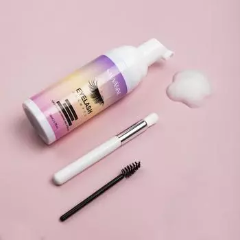 Шампунь для ресниц с кисточкой 50 мл Очищающая пена для ресниц для макияжа глаз, средства для снятия туши, шампуня для умывания лица 50ml прозрачный