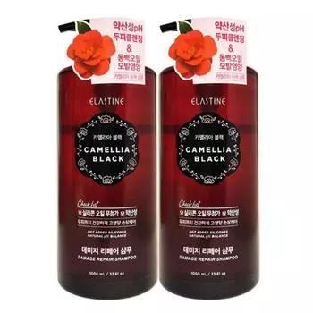 Шампунь для восстановления поврежденных волос Elastine Camellia Black 1 л, 2 шт.
