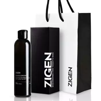 Шампунь для всего тела В комплекте с бумажным пакетом Очищающее средство для всего тела с запахом Перхоти Шампунь для зуда Освежающий цитрусовый аромат 250 мл ZIGEN [Подарок] Для мужчин